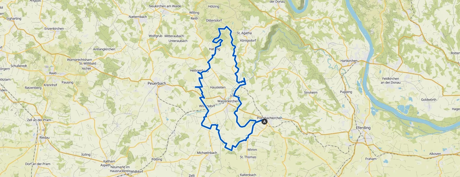 Blick auf St. Agatha Super Aussicht Runde von PrambachkirchenBad